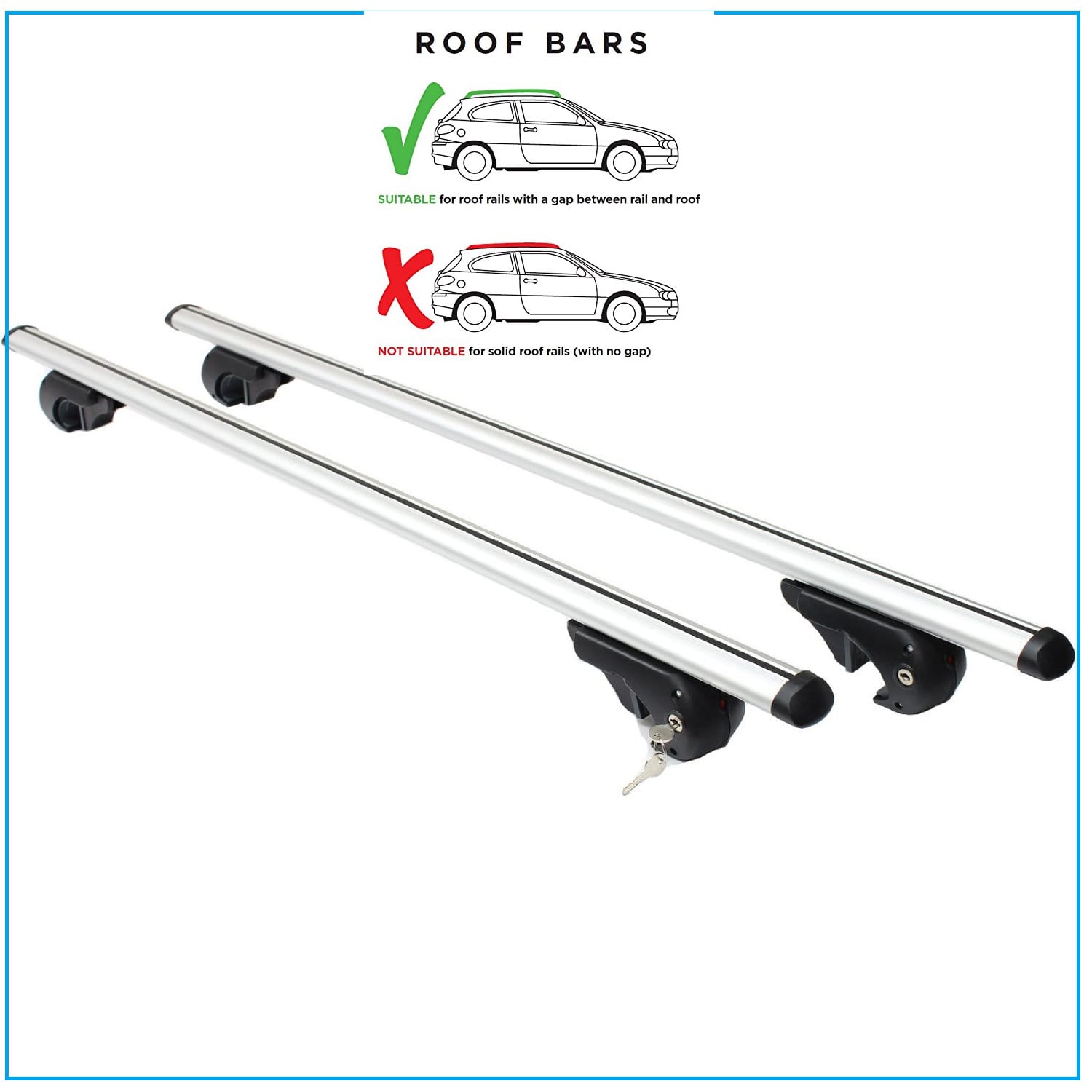 Universal Aluminium Roof Bars - Anti Theft 135cm | Shield Auto Care