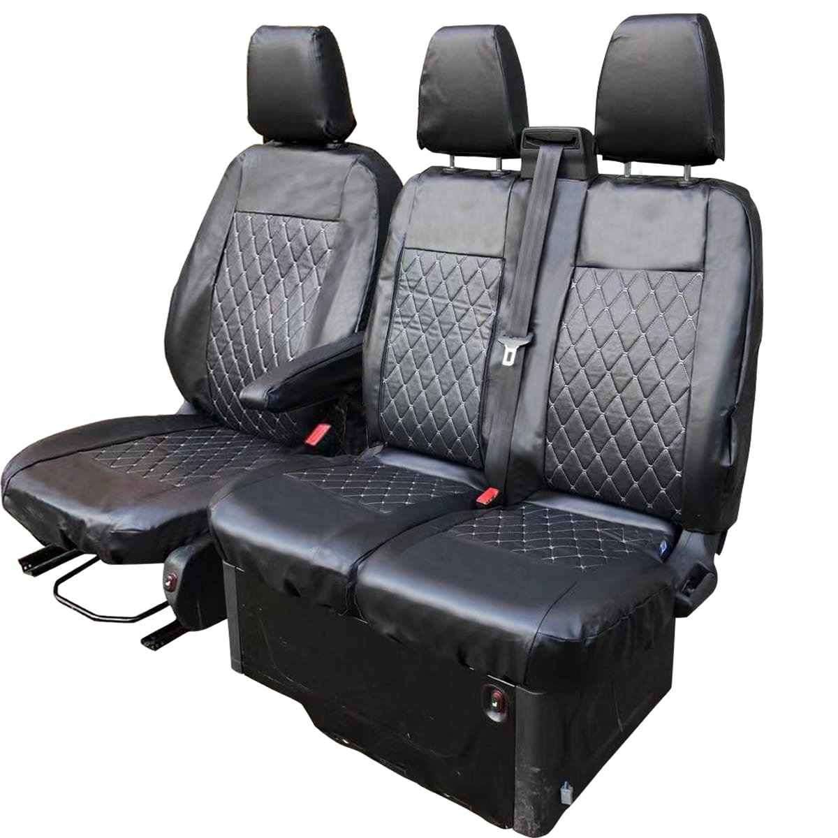 Ford Transit Custom 2013-ON Tailored Diamond Quilted Leather Seat Covers